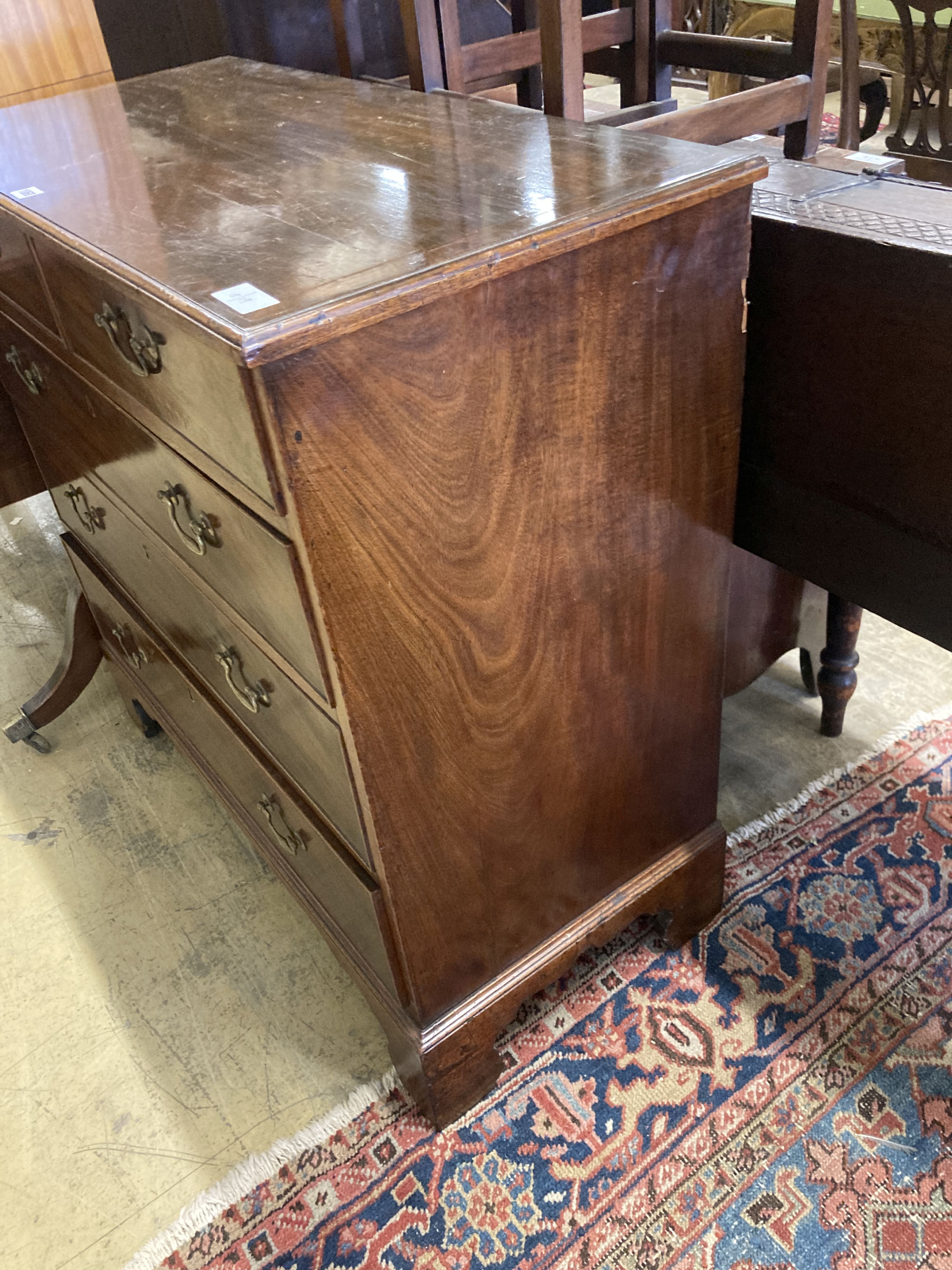 A George III mahogany chest, width 93cm, depth 44cm, height 92cm